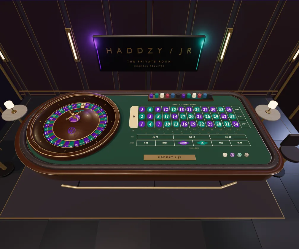 The European Roulette table in the Haddzy / JR private room